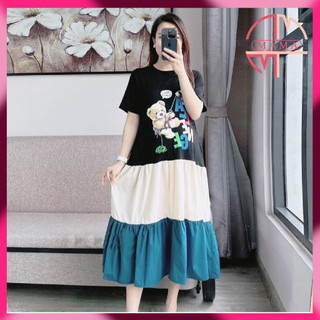 Váy Bầu váy Mặc Nhà - chất liệu lanh lụa - Cotton mềm - mát - mịn