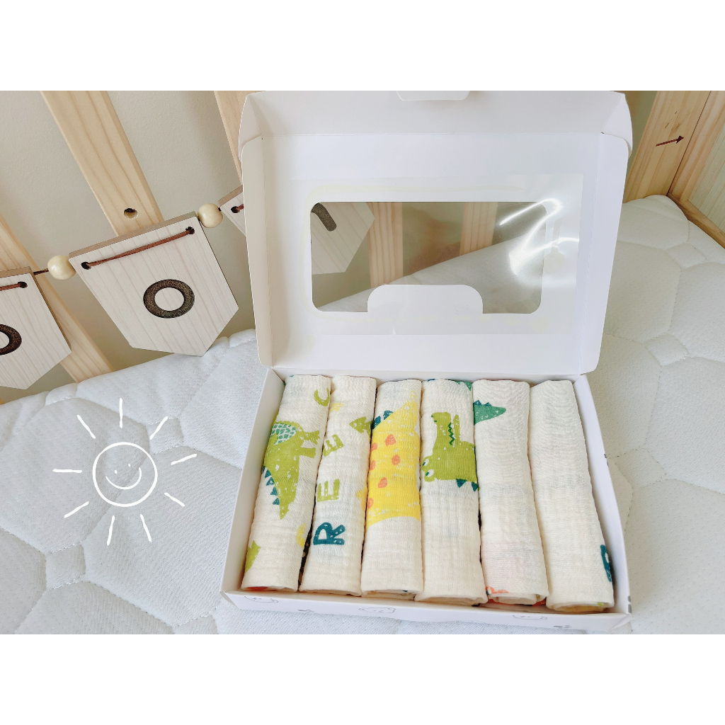 Khăn Xô Sữa Cho Bé Trai Bé Gái  Moony vài sợi muslin cao cấp, mềm mịn với nàn da bé kích thước 30 x 30 cm