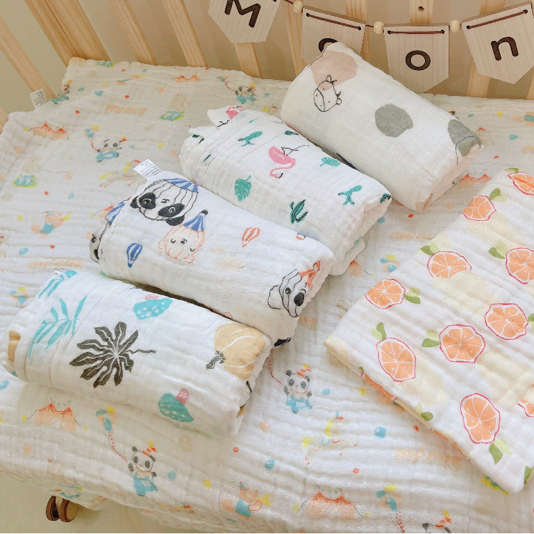 KHĂN TẮM XÔ NHĂN 6 LỚP SIÊU MỀM, SIÊU THẤM KT 110*110cm