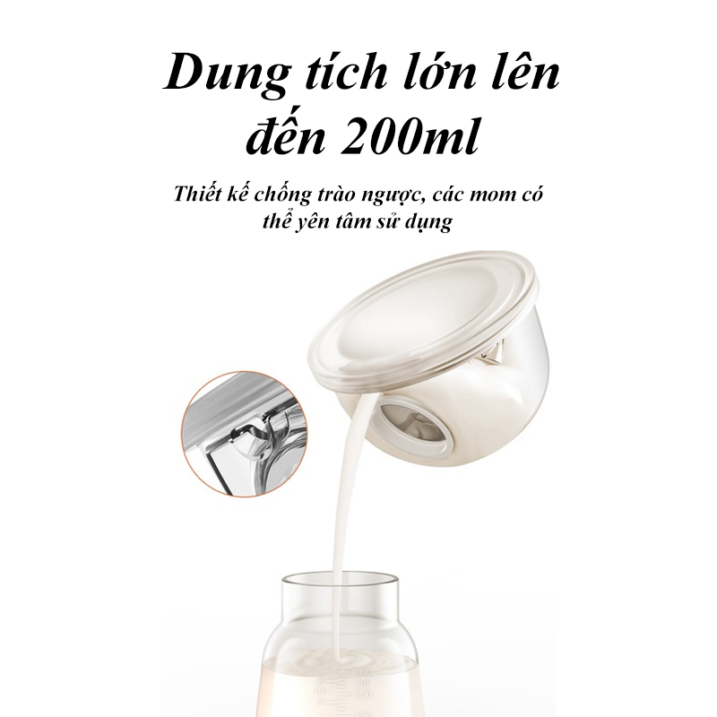 Máy Hút Sữa Điện Đôi Không Dây Rảnh Tay - Máy Vắt Sữa Thông Minh Phễu Silicon 4 Chế Độ Mát xa, Kích Sữa, Hút Sữa