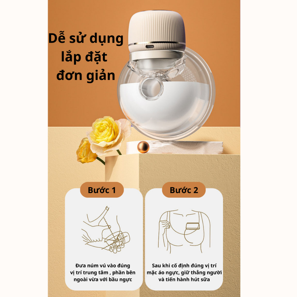 Máy Hút Sữa Điện Đôi Không Dây Rảnh Tay - Máy Vắt Sữa Thông Minh Phễu Silicon 4 Chế Độ Mát xa, Kích Sữa, Hút Sữa