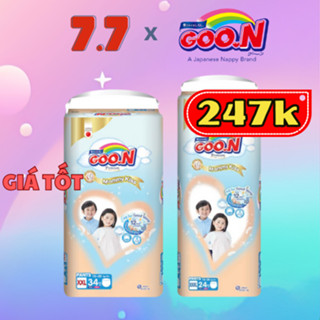 Bỉm/Tã Goon Mommy Kiss mẫu mới (Goon Premium cũ) đủ size M54/L44/XL40/XXL34/XXXL24