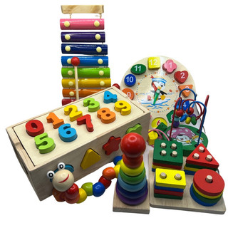 Combo Đồ chơi gỗ thông minh cho bé - Đồ chơi giáo dục sớm montessori giúp trẻ phát triển trí tuệ