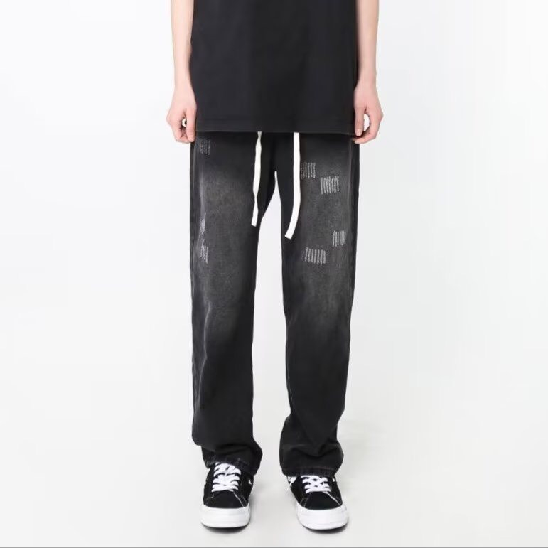 Quần Jean nam baggy wash 2 màu ống suông rộng dáng đứng vải jean bò cao cấp hottrend