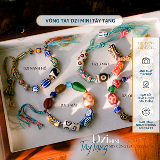 Vòng tay dzi tây tạng mix chỉ ngũ sắc và charm lưu ly - dzi chuẩn tạng đã gia trì