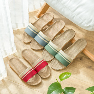 Dép Cói Quai Ngang Nam Nữ Phối 2 Sọc