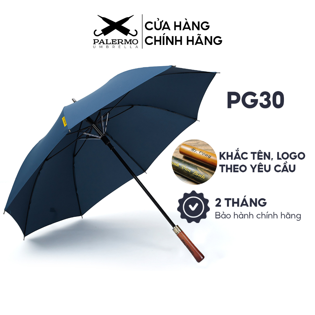 Ô dù cán dài cao cấp PG30 Palermo Umbrella tán rộng 30 inch, che mưa che nắng, chống lật trong gió to