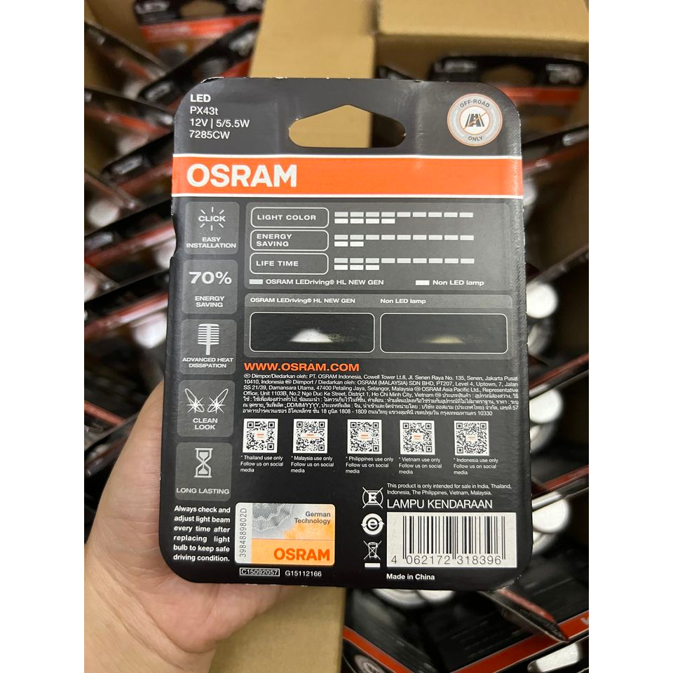 Bóng Pha LED Osram Dream- Wave siêu sáng - Chân M5-H4 Chạy Điện Bình Điện Máy