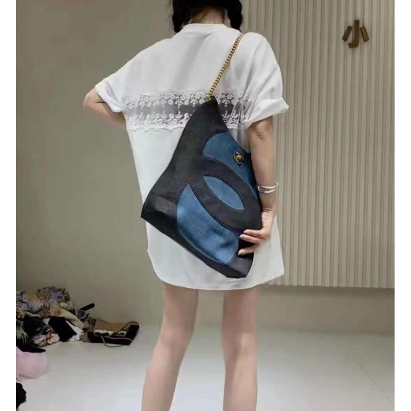 Túi Tote Vải Denim Kích Thước Lớn 30cm Phong Cách Mới Cho Nữ