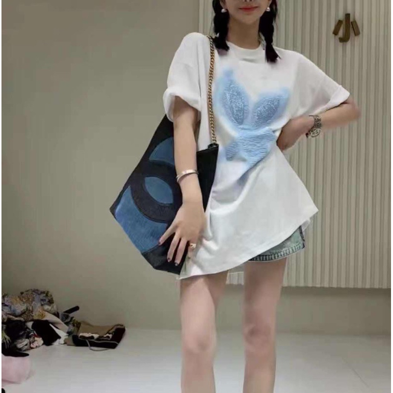 Túi Tote Vải Denim Kích Thước Lớn 30cm Phong Cách Mới Cho Nữ