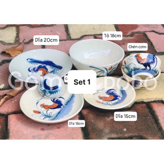 Combo chén dĩa set dành cho 2 người ăn hàng cao cấp ảnh thật 100%