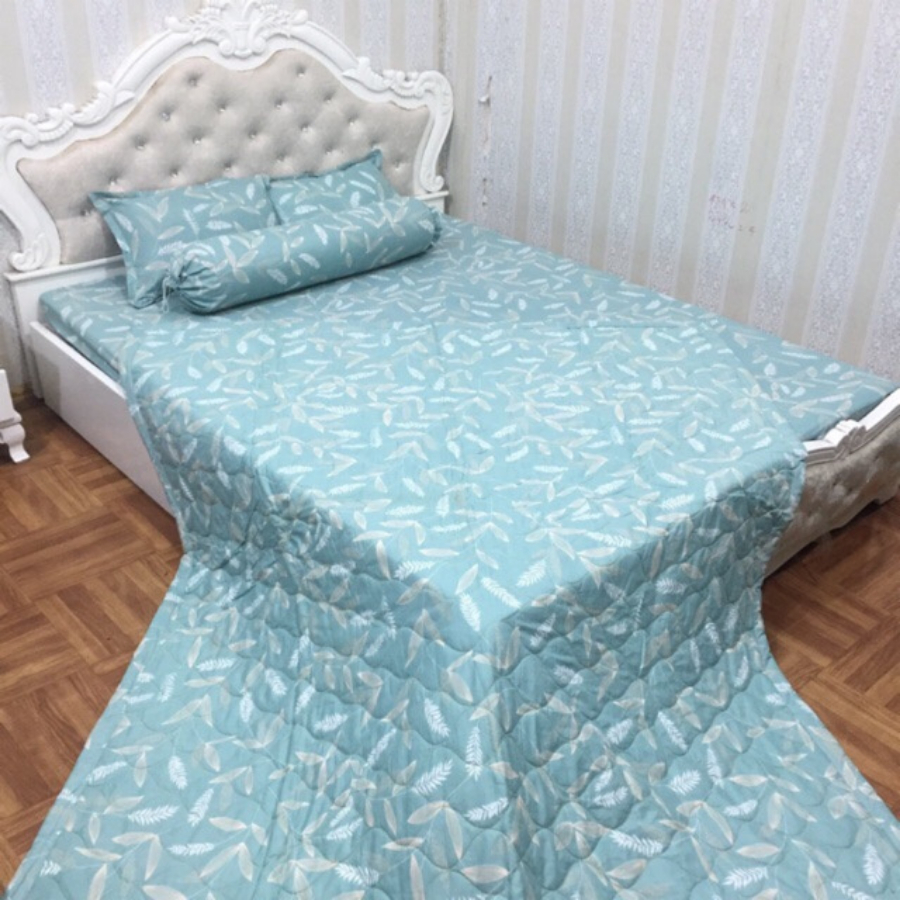 (Siêu giảm giá) Trọn Bộ 5 Món Chăn Hè Trần Bông Và Ga Gối cotton poly - Nhiều Mẫu Mới - Khủng Long Smile, Gấu robot,...
