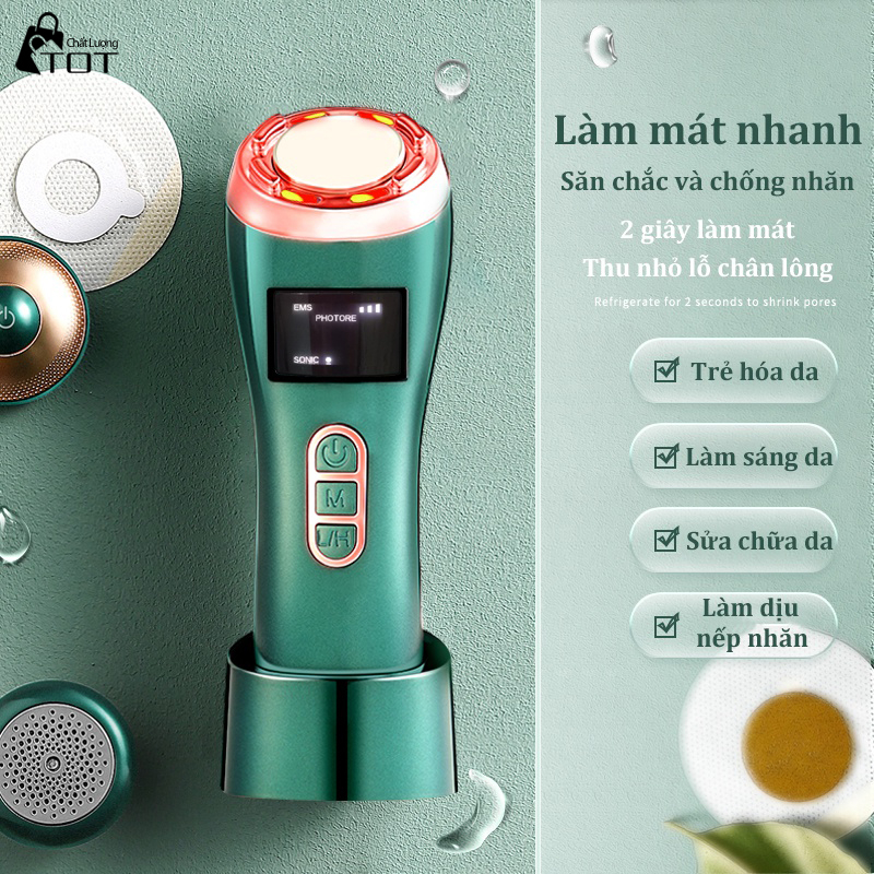 Máy làm sạch da nóng lạnh đa năng - Thiết bị làm sạch da bằng ánh sáng màu RF - Thiết bị nâng cơ và làm căng da mặt