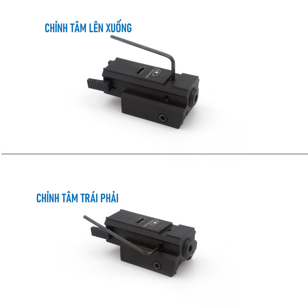 Đèn Laze Con Gián Tia Xanh Lá Kim Loại Sạc Type C Rãnh 11mm hoặc 20mm | Đô Shop