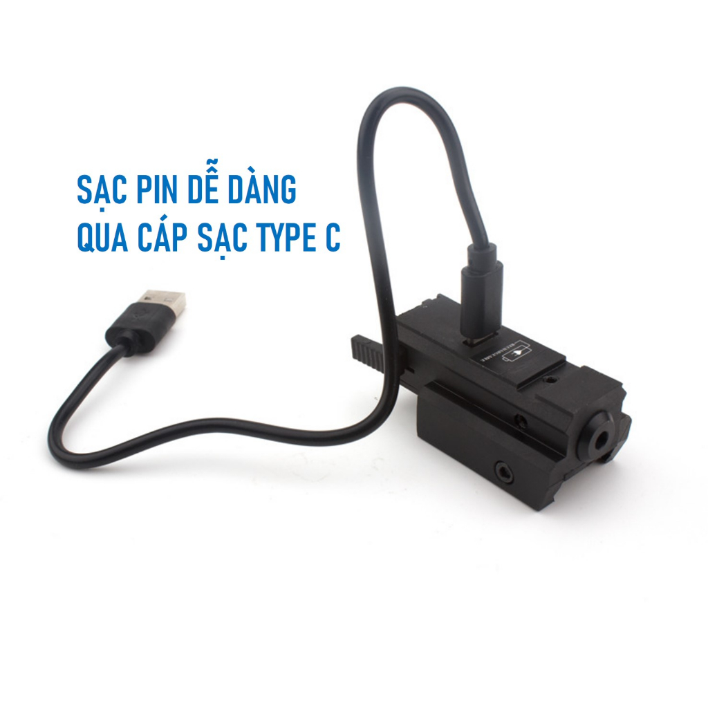 Đèn Laze Con Gián Tia Xanh Lá Kim Loại Sạc Type C Rãnh 11mm hoặc 20mm | Đô Shop