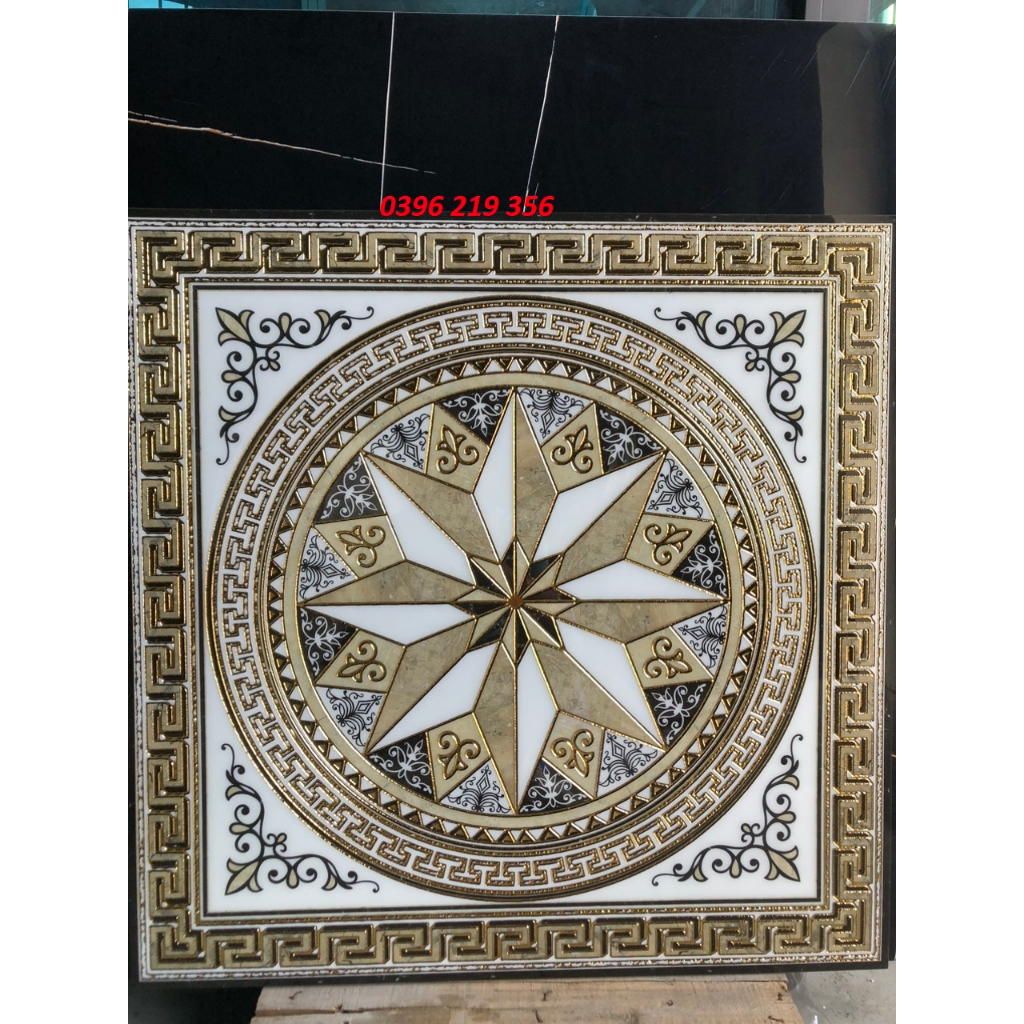 Chiếu nghỉ viên 80x80cm-chiếu nghỉ hoa văn