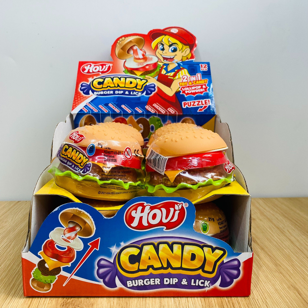 Kẹo mút đồ chơi hình bánh burger - HOVI BURGER DIPPER
