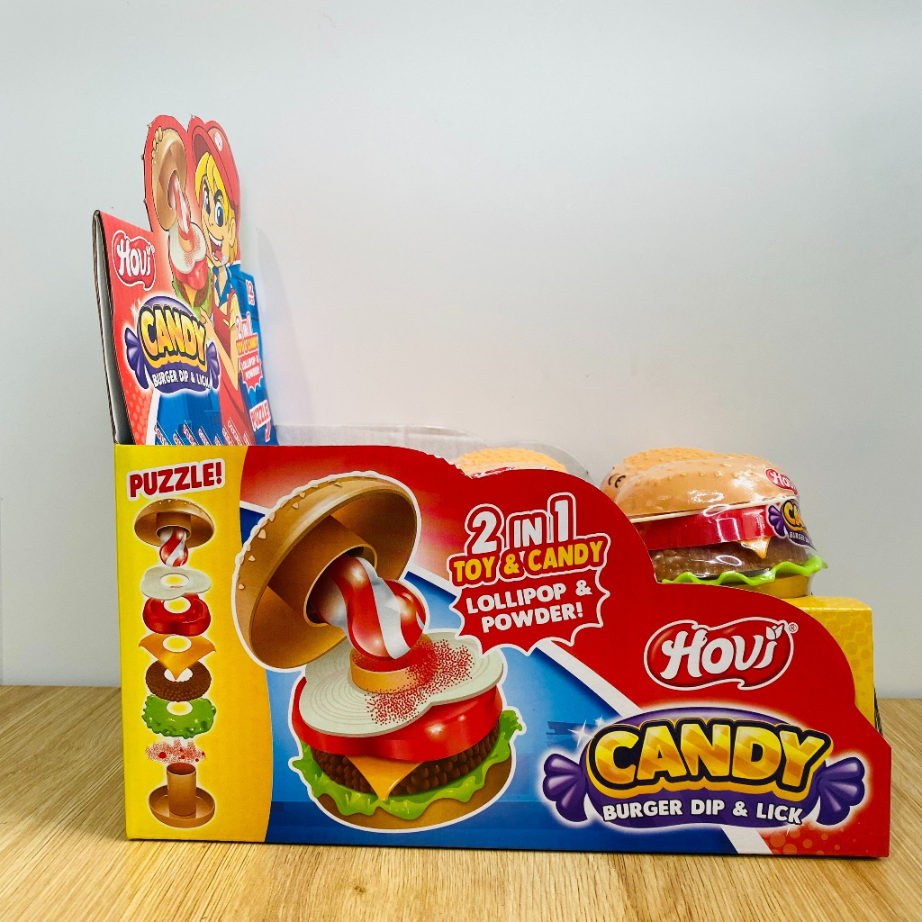 Kẹo mút đồ chơi hình bánh burger - HOVI BURGER DIPPER