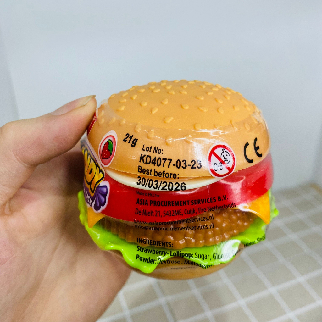 Kẹo mút đồ chơi hình bánh burger - HOVI BURGER DIPPER