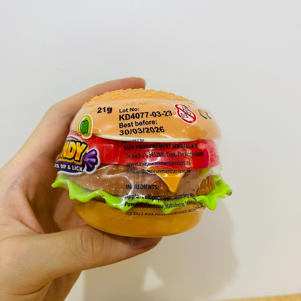 Kẹo mút đồ chơi hình bánh burger - HOVI BURGER DIPPER