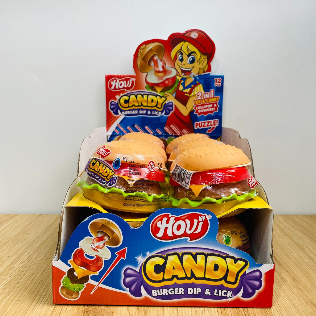 Kẹo mút đồ chơi hình bánh burger - HOVI BURGER DIPPER