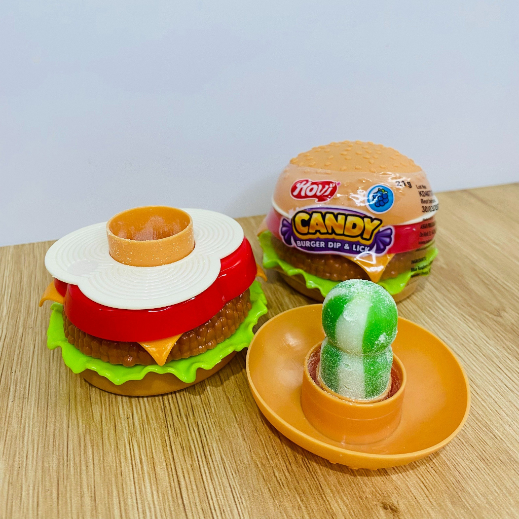 Kẹo mút đồ chơi hình bánh burger - HOVI BURGER DIPPER