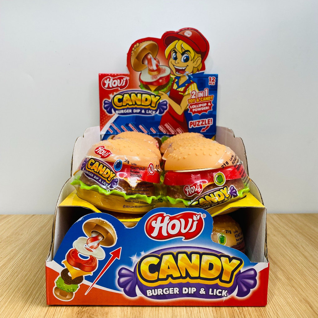 Kẹo mút đồ chơi hình bánh burger - HOVI BURGER DIPPER
