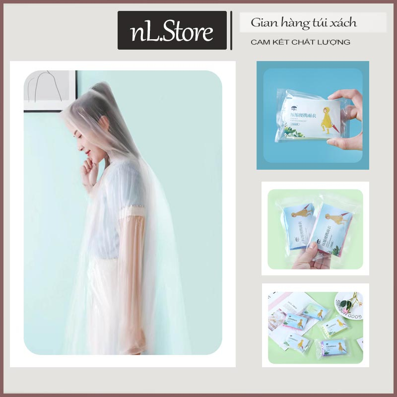 Áo mưa mini di động toàn thân dùng một lần nhỏ gọn bỏ túi nilon AM01 nL.Store