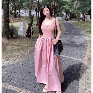 Váy hai dây dáng dài xòe Hàn Quốc sang chảnh
