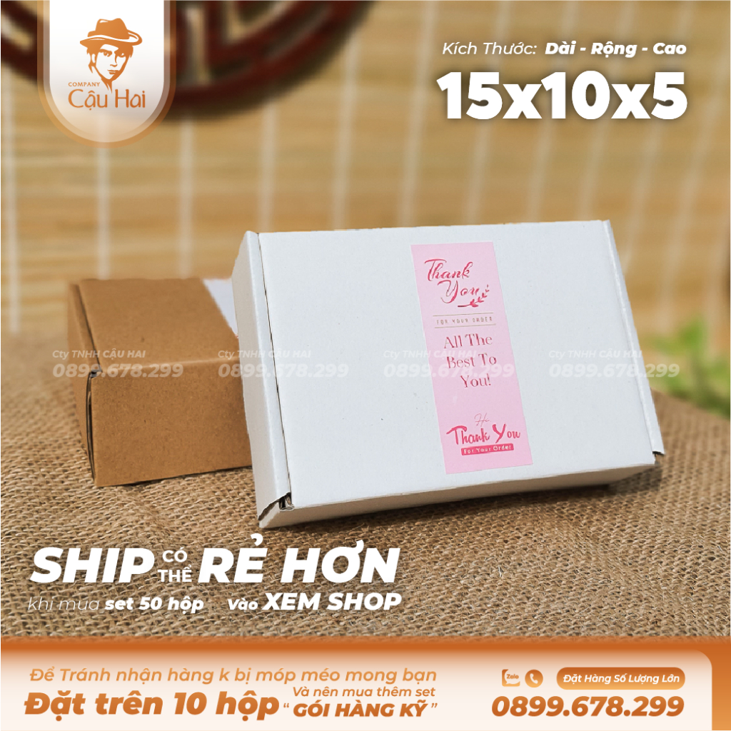 Hộp carton 15x10x5