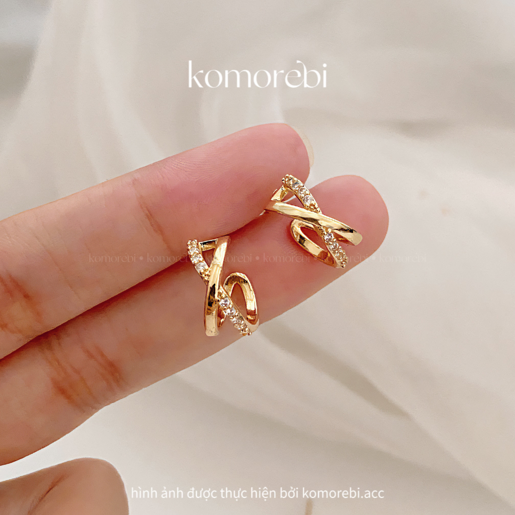 Bông tai kim xỏ s925 tròn cách điệu komorebi.acc không gây dị ứng