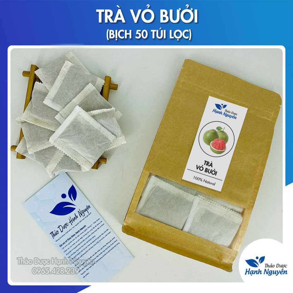 Trà vỏ bưởi (Bịch 50 túi lọc) hỗ trợ kiểm soát cân nặng, kích thích mọc tóc - Thảo Dược Hạnh Nguyên