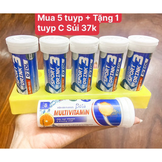 Combo 5 tuyp Viên Sủi bù nước OZOL Sport Drink + Tặng 1 tuyp Viên Sủi Alpha MultiVitamin