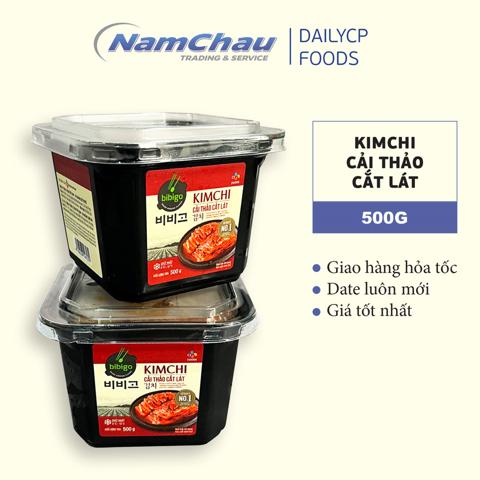 Kimchi cải thảo cắt lát Ông Kim's Bibigo (CJ Food) túi 500g [HN giao hỏa tốc]