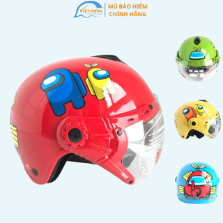Nón bảo hiểm nửa đầu có kính Phù hợp cho bé Có trọng lượng dưới 18Kg - VS103KS - Vòng đầu 50-52cm - Siêu nhân - Kitty ..