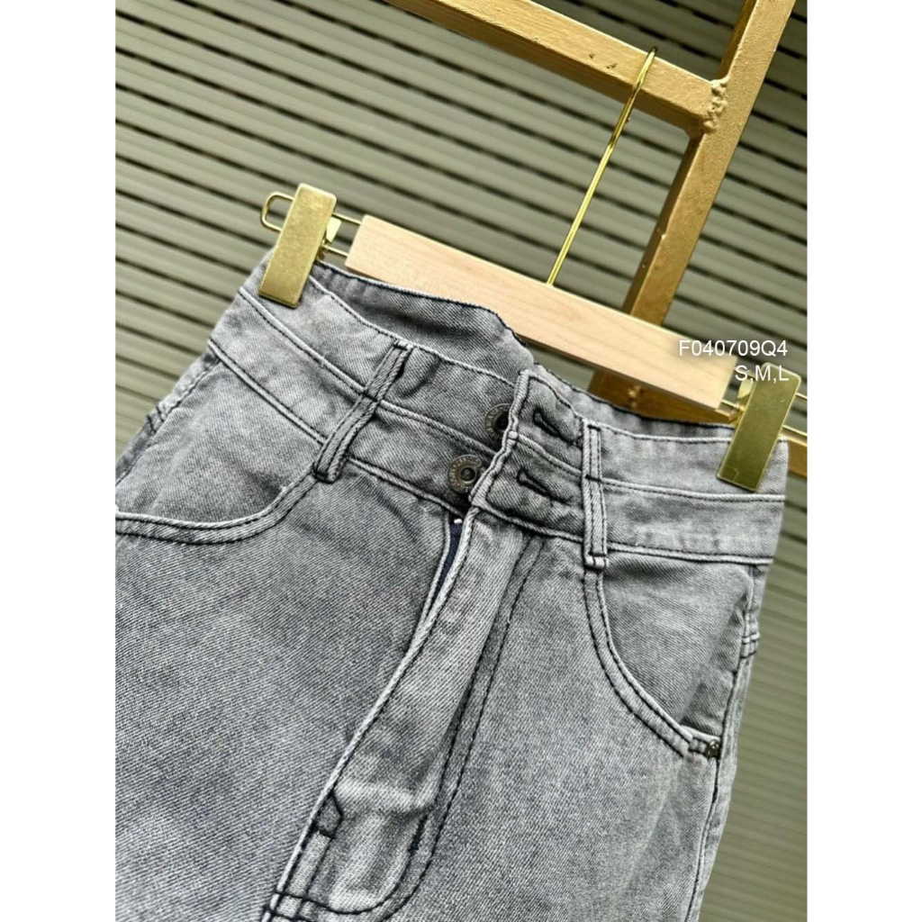 Quần short jean lưng cao kiểu xả lai 2 nút hàng đẹp!