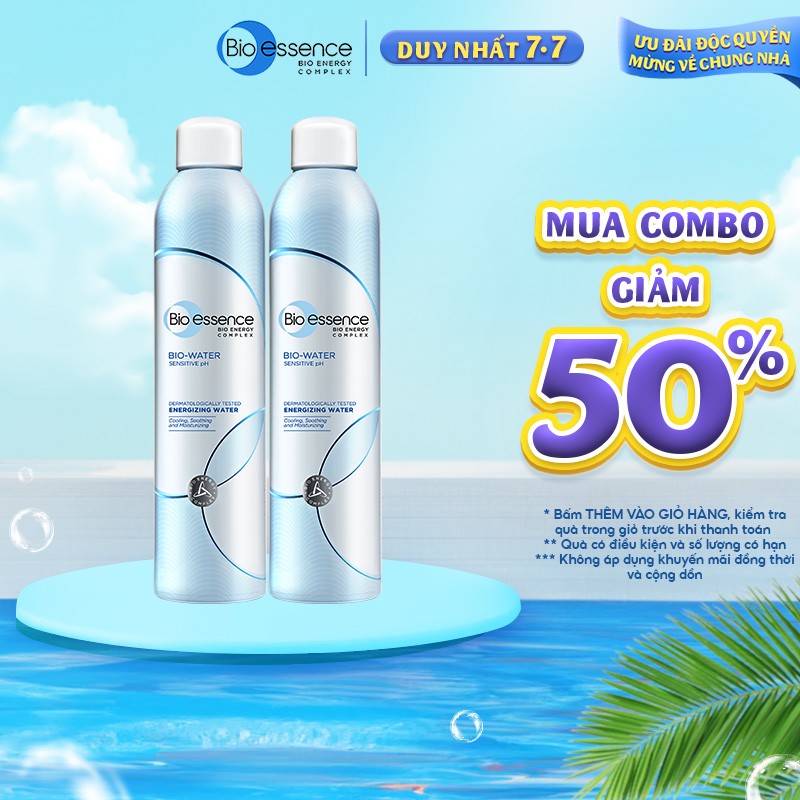 Combo 2 Chai Nước khoáng dưỡng da ẩm mượt mịn màng Bio-Essence Bio-Water Water Energizing 300ml