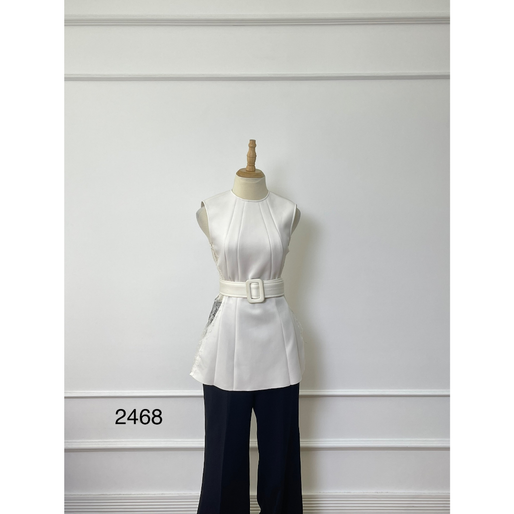 A2468 Áo LANE JT Hàng hiệu chính hãng thời trang nữ màu trắng size L Secondhand thanh lý ký gửi