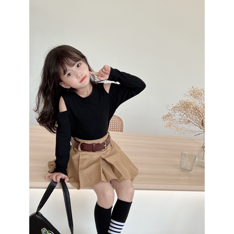 Chân Váy Xếp Ly Dáng Chữ A Nhiều Màu Tặng Kèm Đai Cho Bé Gái, Phong Cách Retro Trẻ Trung Năng Động Hè 2023 - XUDOO KIDS