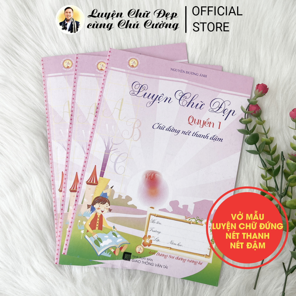 3 cuốn tập mẫu luyện chữ đứng | dễ luyện, giấy dày, không thấm