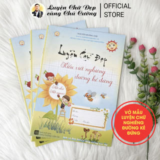 3 cuốn tập mẫu luyện chữ nghiêng đường kẻ đứng | dễ luyện, giấy dày, không thấm