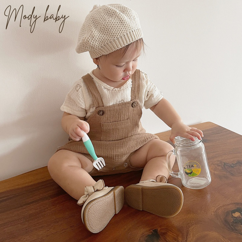 Quần yếm cho bé chất liệu vải xô Muslin mềm mịn không kích ứng Phong cách Hàn Quốc - Mody Baby