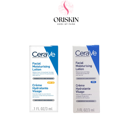 Sample CeraVe - Sữa Dưỡng Ẩm Chuyên Biệt Ban Ngày/Ban Đêm Dành Cho Da Mặt CeraVe Facial Moisturising Lotion AM/PM 3Ml