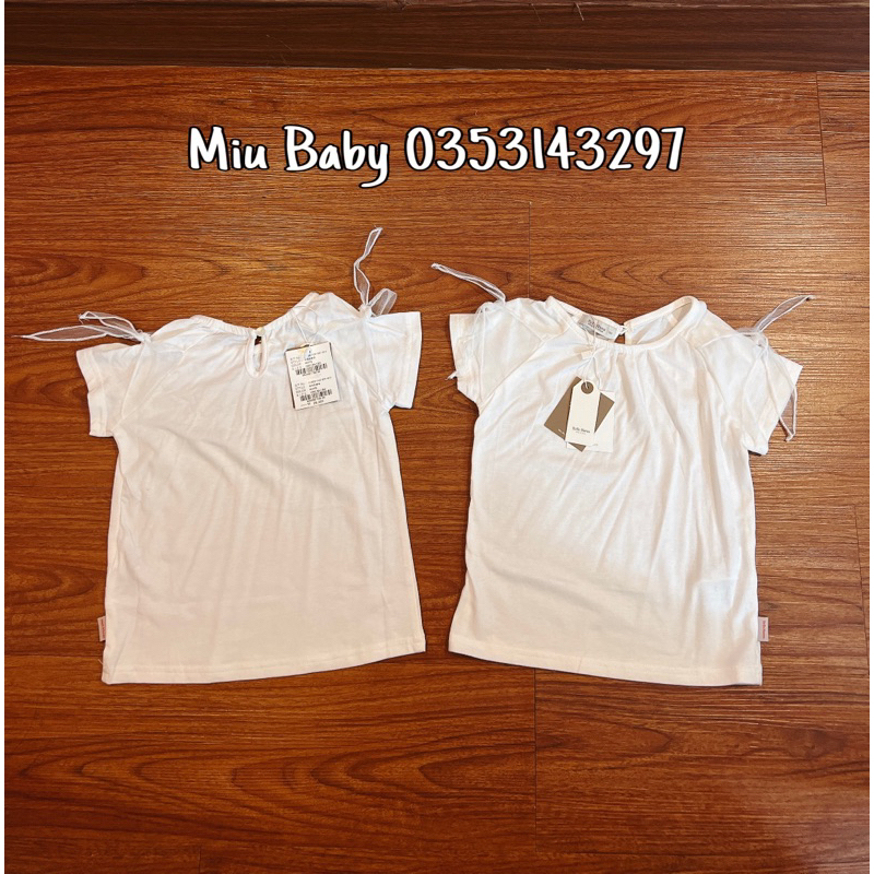 Áo cộc tay buộc voan nơ dư xịn full tag túi bé gái