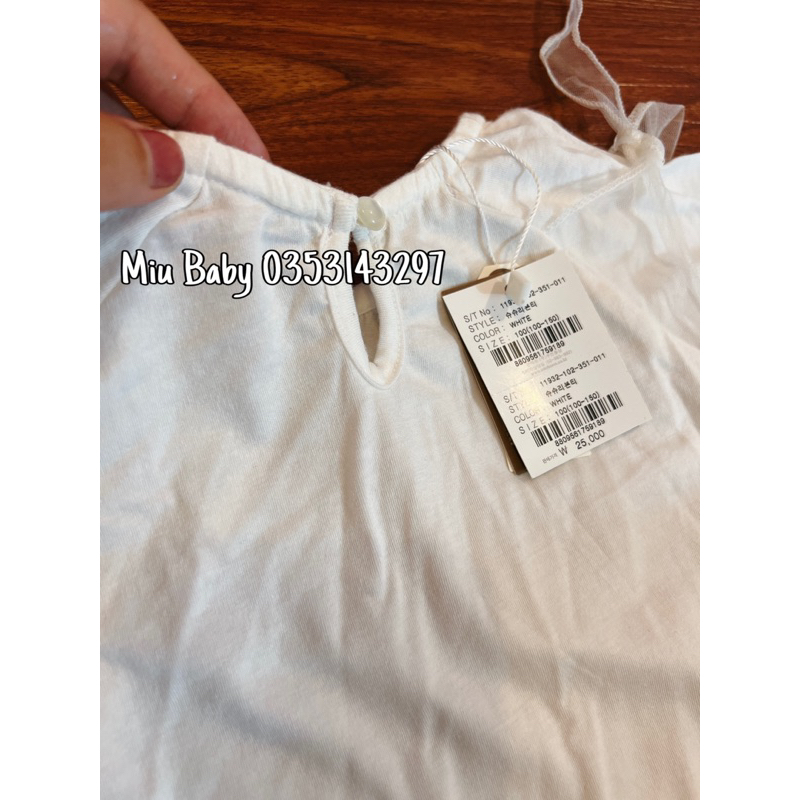 Áo cộc tay buộc voan nơ dư xịn full tag túi bé gái