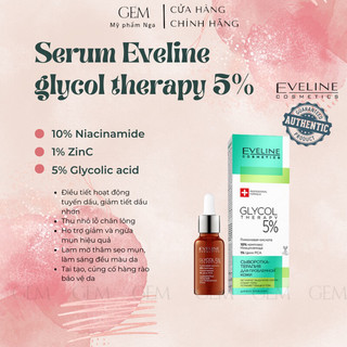Tinh chất Eveline Glycol Therapy 5% se khít lỗ chân lông, ngừa mụn 18ML