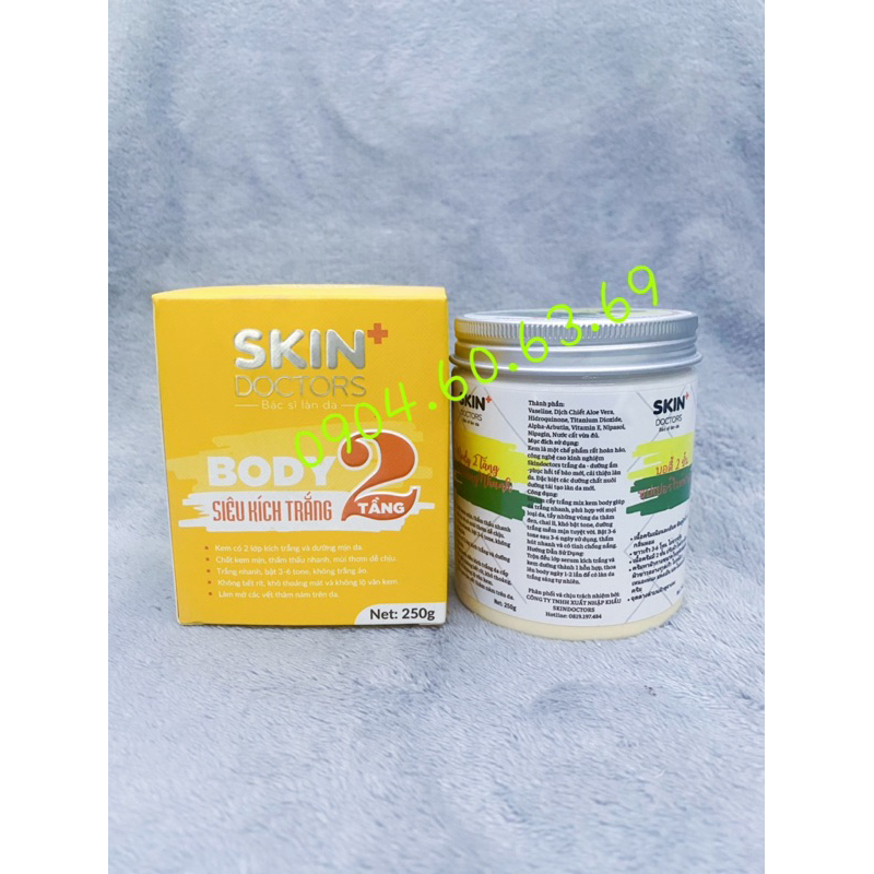 Dưỡng Trắng Da Toàn Thân SKIN DOCTORS Body 2 Tầng SIÊU KÍCH TRẮNG 250g