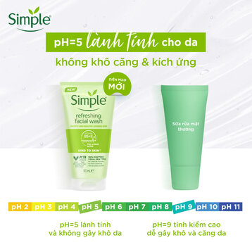 Sữa Rửa Mặt Simple Kind To Skin Refreshing Facial Wash Gel