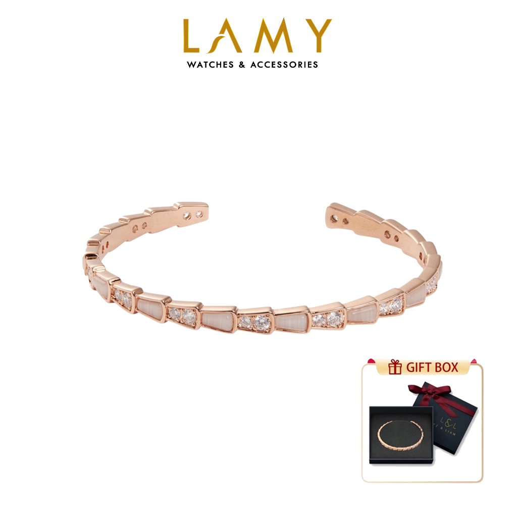 Vòng tay nữ Lyz and Liam Serpenti Viper L&L Cuff Rose Gold LL2019RG - Gift Box Hộp quà tặng nơ đỏ