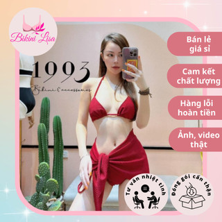 Bikini Hai Mảnh Kèm Khăn Quyến Rũ, Set Bikini Sexy Hai Mảnh Cho Các Nàng Đi Biển Bikini Lisa